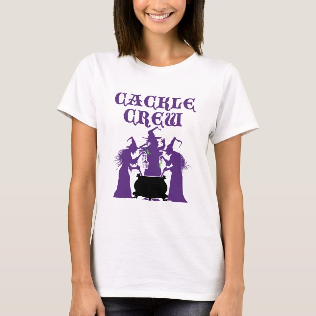 T-shirt Cackle Crew Médiéval Halloween sorcières (Devant)