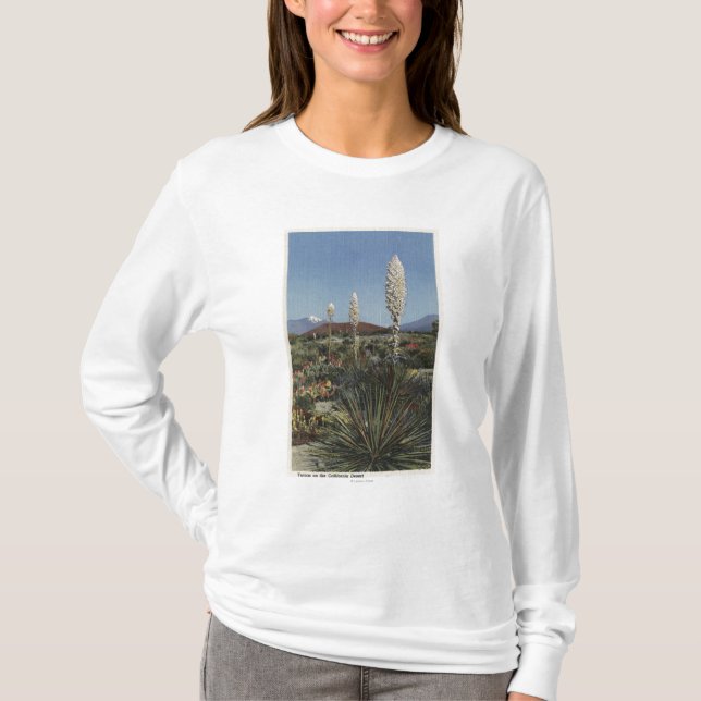 T-shirt Cactus de CaliforniaYucca en fleur dans le désert (Devant)
