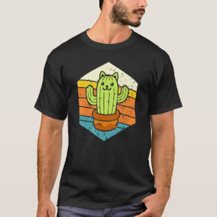 T-shirt Cactus de chat rétro pour hommes femmes jardin