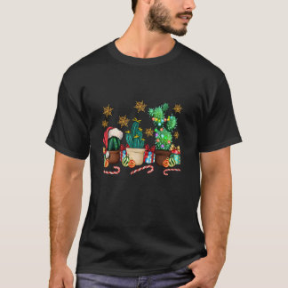 T-shirt Cactus de Noël occidental Léopard de canne Joyeux 