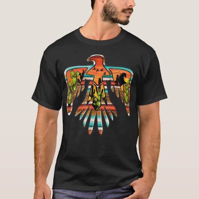 T-shirt Cactus de Sunset Ouest de Thunderbird amérindien  (Devant)