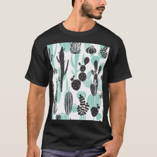 T-shirt Cactus Dessinés À La Main : Doodle sans joint