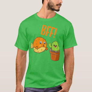 T-shirt Cactus et Puffer Fish BFF Funny Bestie Kawaii Frie