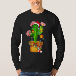 T-shirt Cactus Feux d'arbre de Noël Santa Hat Succulent P