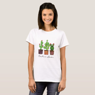T-shirt Cactus mignon d'aquarelle dans des pots