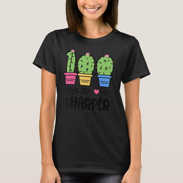 T-shirt Cactus Plus Vif 100 Jours 100 Jours D'École (Devant)