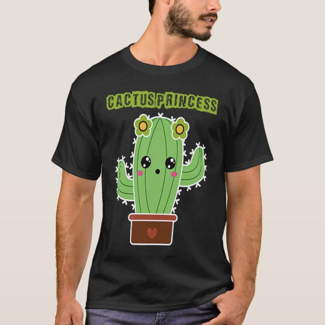 T-shirt Cactus Princess I Succulent I Cactus (Devant)