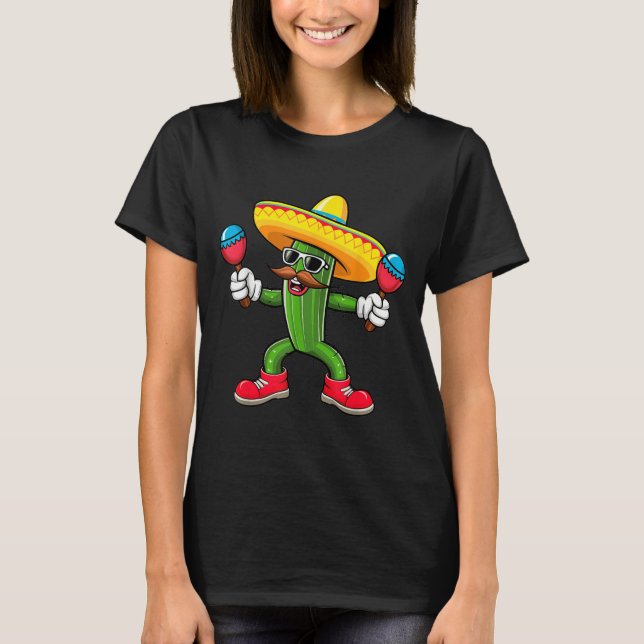 T-shirt Cactus Sombrero Cinco De Mayo Mexican Cactus Party (Devant)