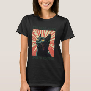 T-shirt Cadeau 17 Ans Vintage 2008 Amateur de Chat 17ème A
