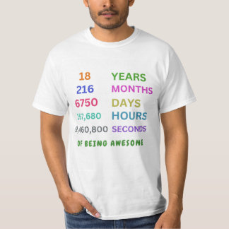 T-shirt cadeau 18e anniversaire