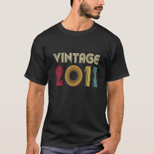 T-shirt Cadeau 2011 12e anniversaire Hommes Femmes Rétro 1