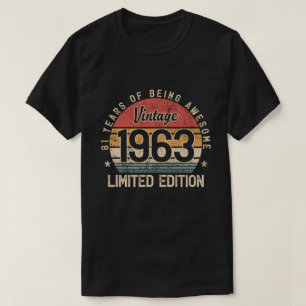 T-shirt Cadeau 61 ans, Édition limitée 1963 61e anniversai