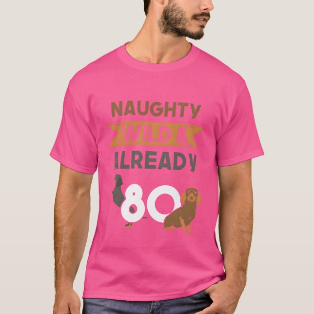 T-shirt Cadeau 80 ans anniversaire femme teckel drôle (Devant)