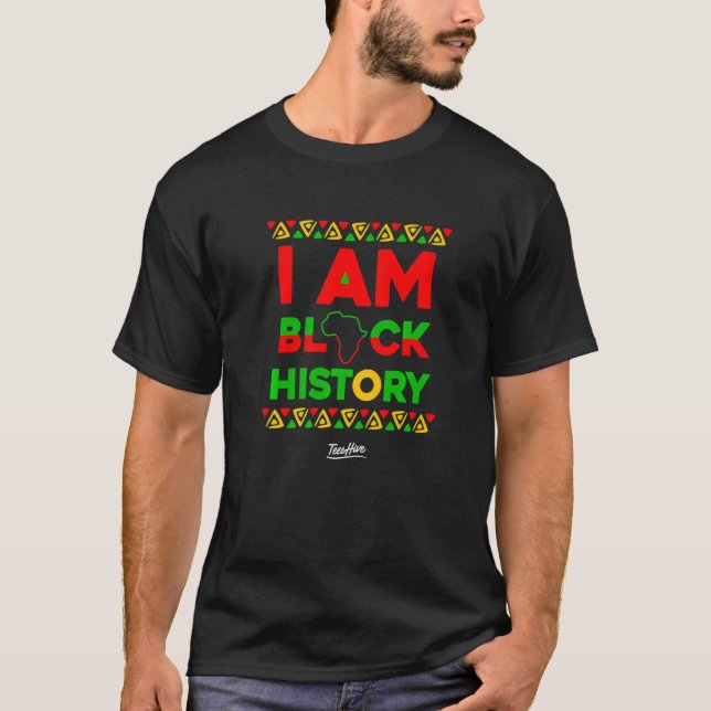 T-shirt Cadeau Afro-Américain Afrocentric Don Je Suis Noir (Devant)