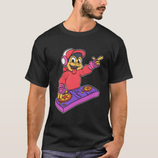 T-shirt Cadeau amateur de musique DJ singe rétro