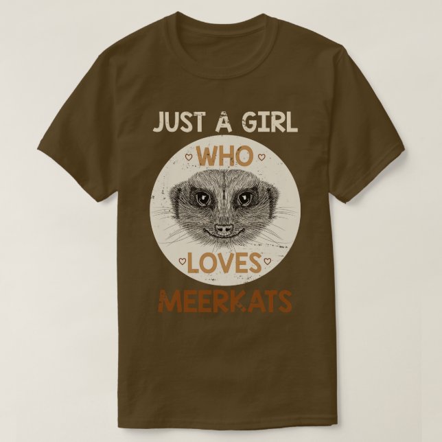 T-shirt Cadeau Amoureux des animaux fille Afrique Meerkat (Design devant)