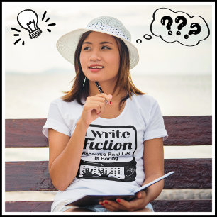 T-shirt Cadeau Amusant Pour Les Écrivains De Fiction, Les 