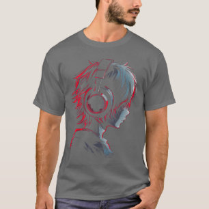 T-shirt Cadeau Anime Manga Casque Œuvre d'art Anime