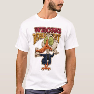 T-shirt Cadeau brodé d'un oiseau drôle du mauvais départem