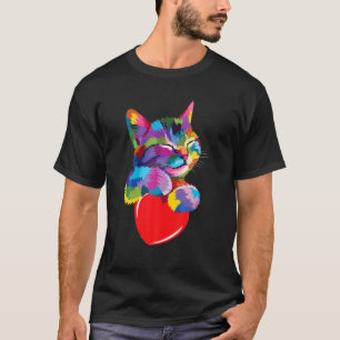 T-shirt Cadeau Chat Cute Pour Les Amateurs De Kitten Art C