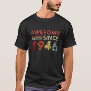 T-shirt Cadeau Classique Né en 1946 80 Ans Fabriqué en