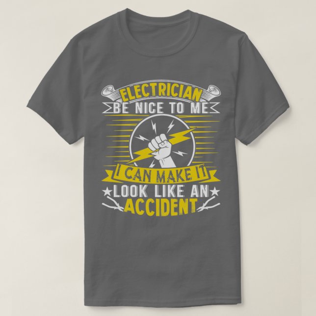 T-shirt Cadeau d'accident d'électricien Sparky Electric (Design devant)