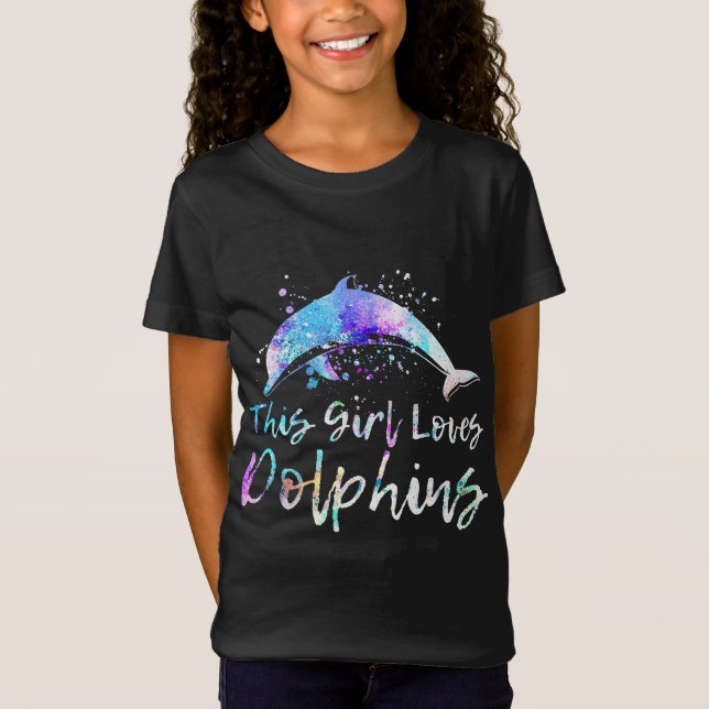 T-Shirt cadeau d'amoureux des dauphins| cette fille aime l (Devant)