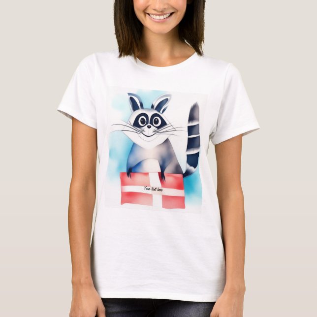 T-shirt Cadeau d'anniversaire de raton laveur mignon (Devant)