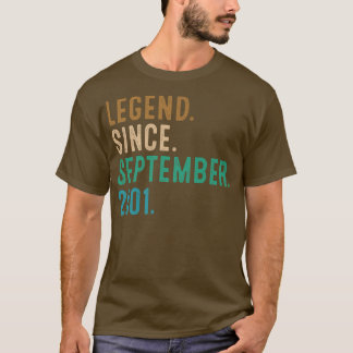 T-shirt Cadeau de 21 ans Légende depuis septembre 2001 21è
