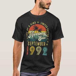 T-shirt Cadeau de 30 ans Awesome depuis Septembre 1992 30e