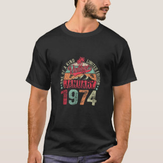 T-shirt Cadeau de 50 ans Janvier 1974 Édition limitée 50e