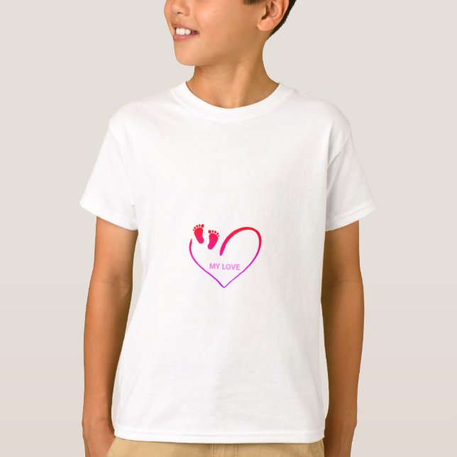 T-shirt Cadeau de baby shower - Coeur des pieds de bébé da (Devant)