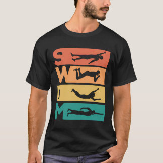 T-shirt Cadeau De Baignade Vintage Rétro Pour Les Nageurs