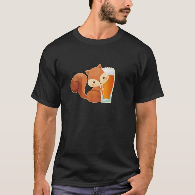 T-shirt Cadeau de bière avec écureuil (Devant)