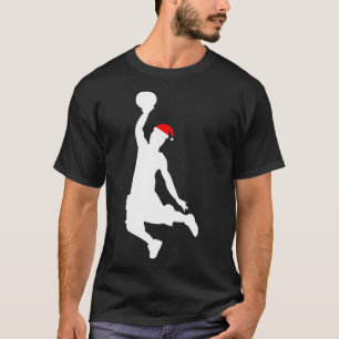 T-shirt Cadeau de casquette de Père Noël de silhouette d