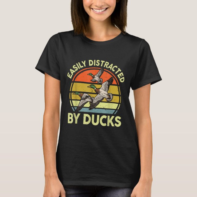 T-shirt Cadeau de chasse de canard facilement distrait Pap (Devant)