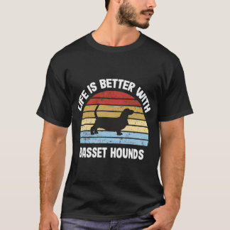 T-shirt Cadeau de chien retro Basset Hound