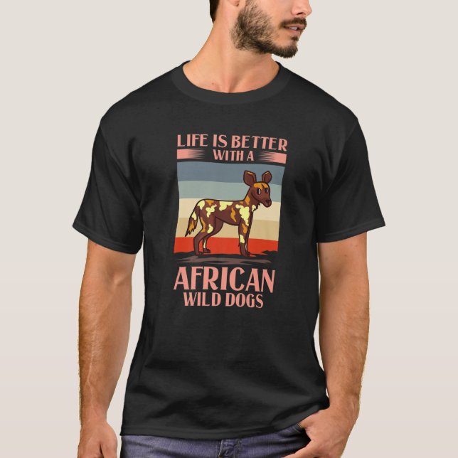 T-shirt Cadeau de Chien sauvage africain Coupe de Chien pe (Devant)