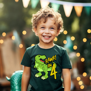 T-shirt Cadeau de dinosaure pour 4ème anniversaire mignon