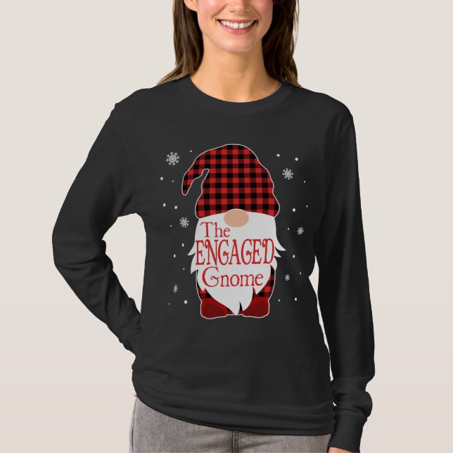 T-shirt Cadeau de famille du pyjama de Noël engagé Gnome B (Devant)