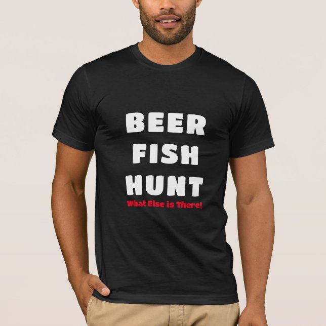 T-Shirt Cadeau De Fête des pères De Pêche À La Biè (Devant)