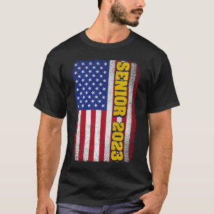 T-shirt Cadeau de fin d'études 2023 Drapeau Américain Usa