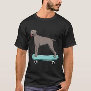 T-shirt Cadeau de garçons mignons en skateboard Weimaraner