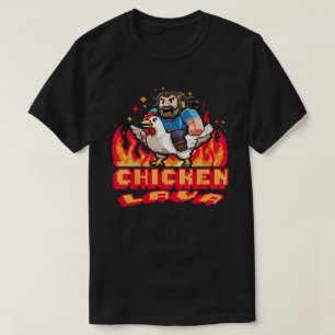 T-shirt Cadeau de jeux Pixel de poulets de mineurs de lave
