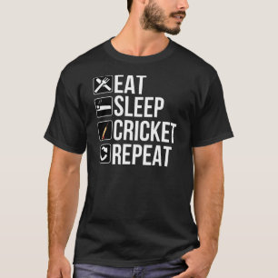 T-shirt Cadeau de joueur de cricket - mangez la répétiti