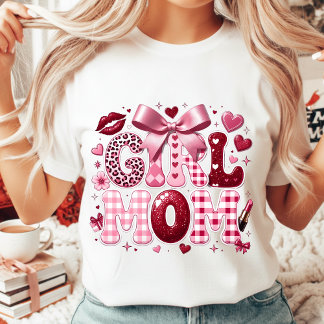 T-shirt Cadeau de la fête des mères Glam Fille Maman Léopa