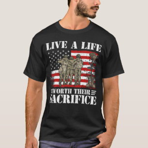 T-shirt Cadeau de la fête du Souvenir Vivre une vie digne