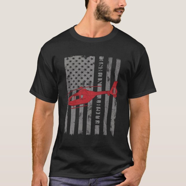 T-shirt Cadeau de l'infirmière de bord du drapeau américai (Devant)