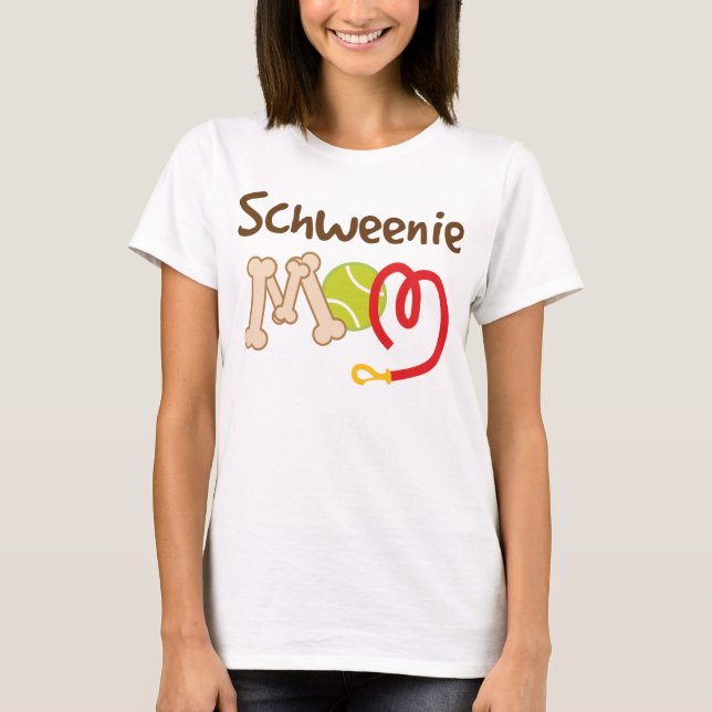 T-shirt Cadeau de maman de race de chien de Schweenie (Devant)