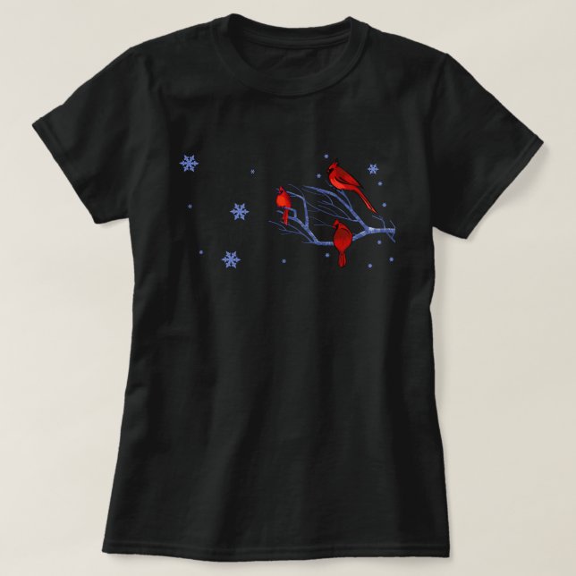 T-shirt Cadeau de Noël des Cardinaux rouges (Design devant)